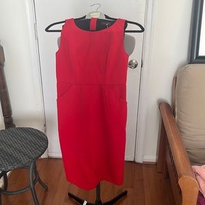 Red fitted Sheath Dress